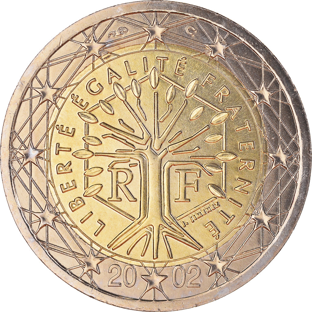Frankreich, 2 Euro, 2002, Paris, BU, STGL, Bi-Metallic, Gadoury:8., KM:1289