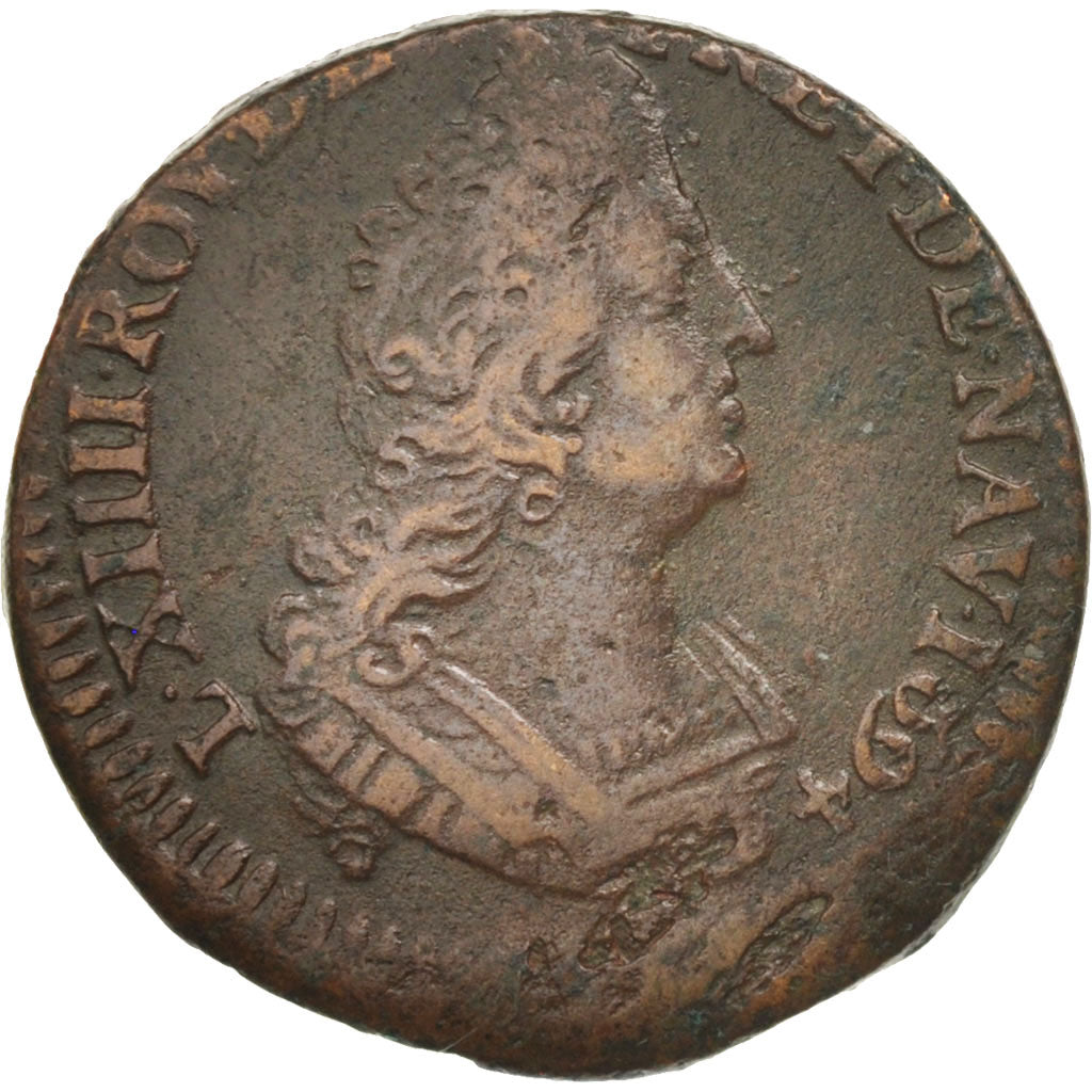 Coin, France, Louis XIV, Liard de France au buste âgé, troisième type, Liard