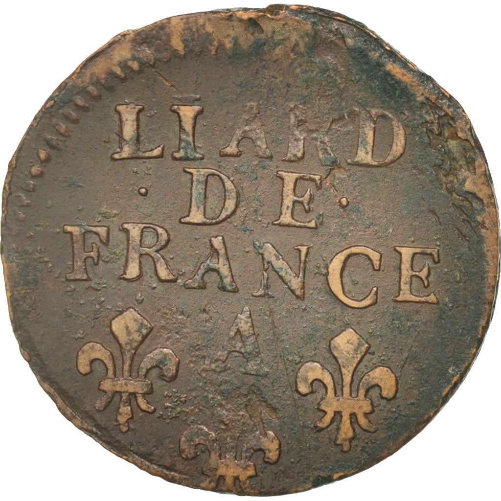 Coin, France, Louis XIV, Liard de France au buste âgé, troisième type, Liard