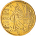 France, 20 Euro Cent, 2002, Paris, BU, MS(65-70), Brass, KM:1286