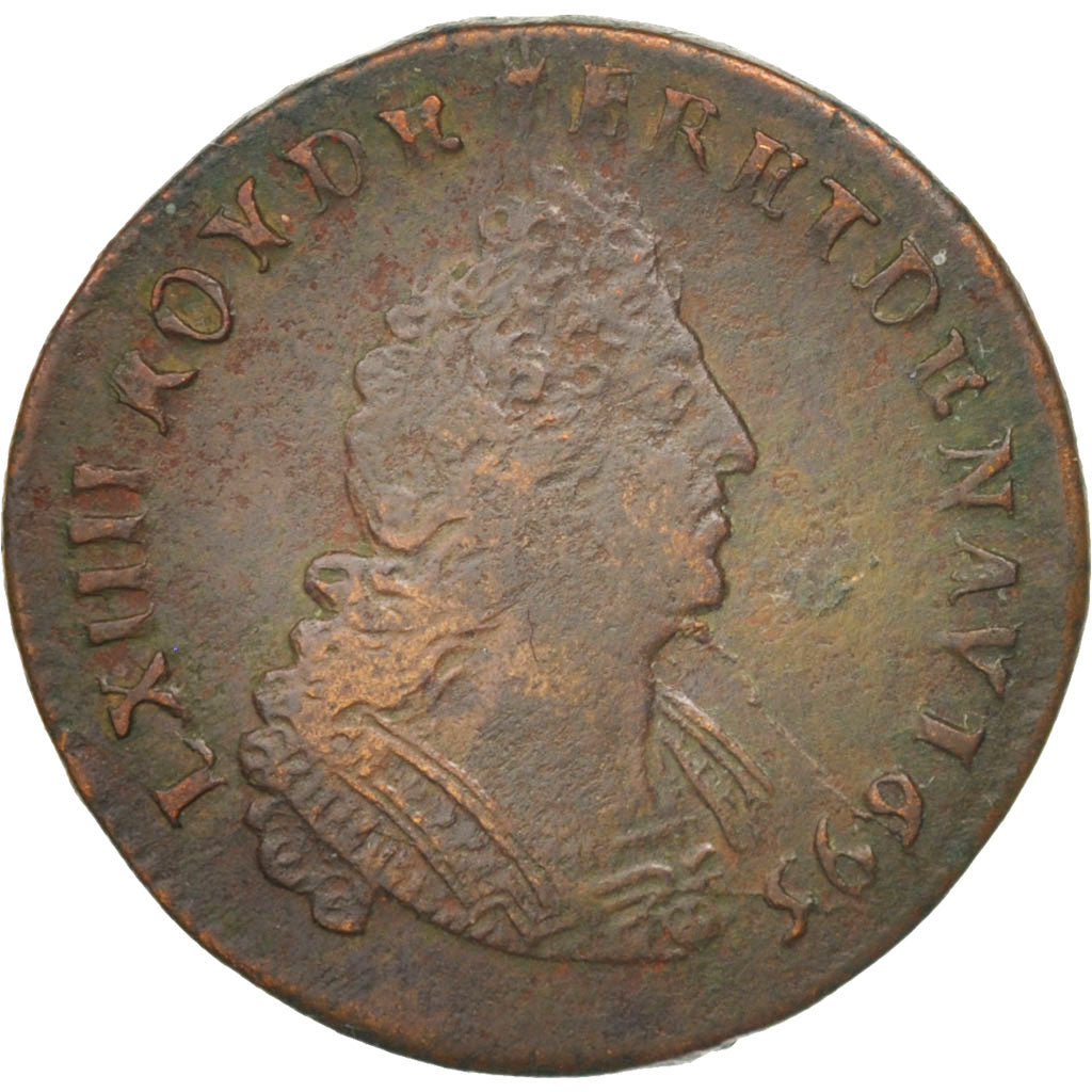 Coin, France, Louis XIV, Liard de France au buste âgé, troisième type, Liard