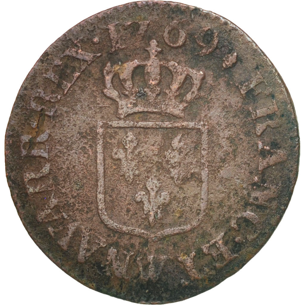 France, Louis XV, Liard à la vieille tête, Liard, 1769, Lille, F(12-15),KM543.11