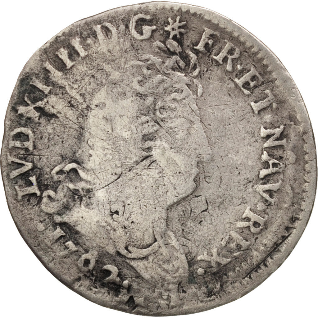 France, Louis XIV, 5 Sols aux insignes, 5 Sols, 1/16 ECU, 1702, Caen, KM 337.5