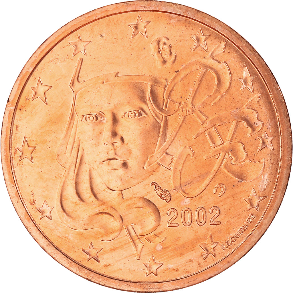 France, 2 Euro Cent, 2002, Paris, BU, MS(65-70), Copper Plated Steel, Gadoury:2