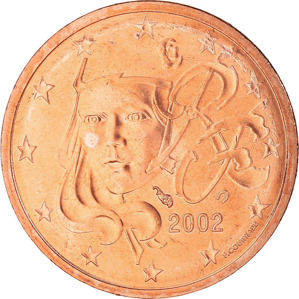 France, 2 Euro Cent, 2002, Paris, BU, MS(65-70), Copper Plated Steel, Gadoury:2
