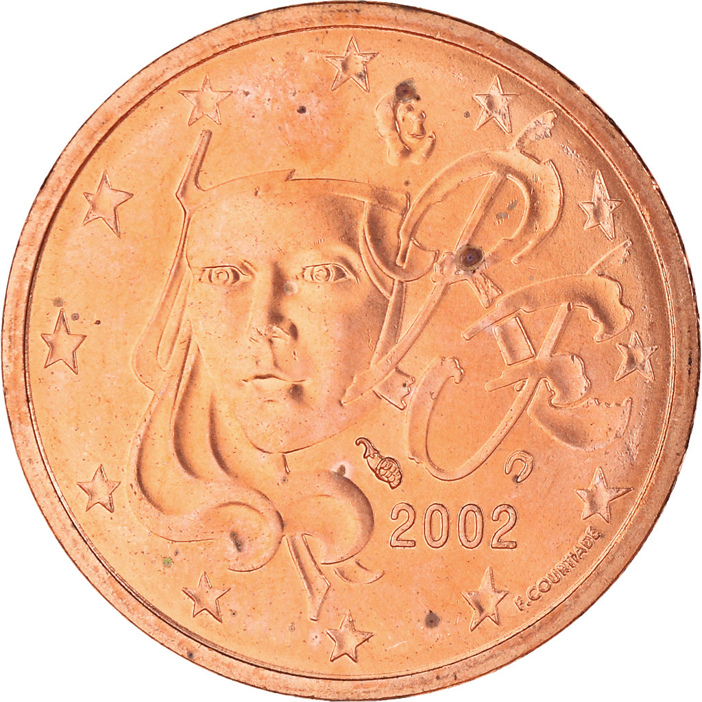 France, 2 Euro Cent, 2002, Paris, BU, FDC, Cuivre plaqué acier, Gadoury:2