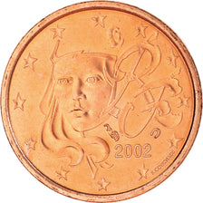 France, Euro Cent, 2002, Paris, BU, FDC, Cuivre plaqué acier, KM:1282