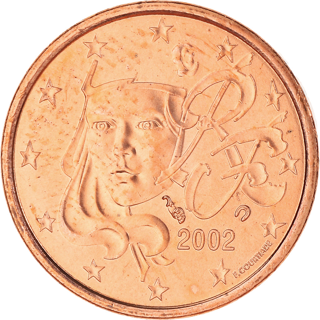 France, Euro Cent, 2002, Paris, BU, FDC, Cuivre plaqué acier, KM:1282