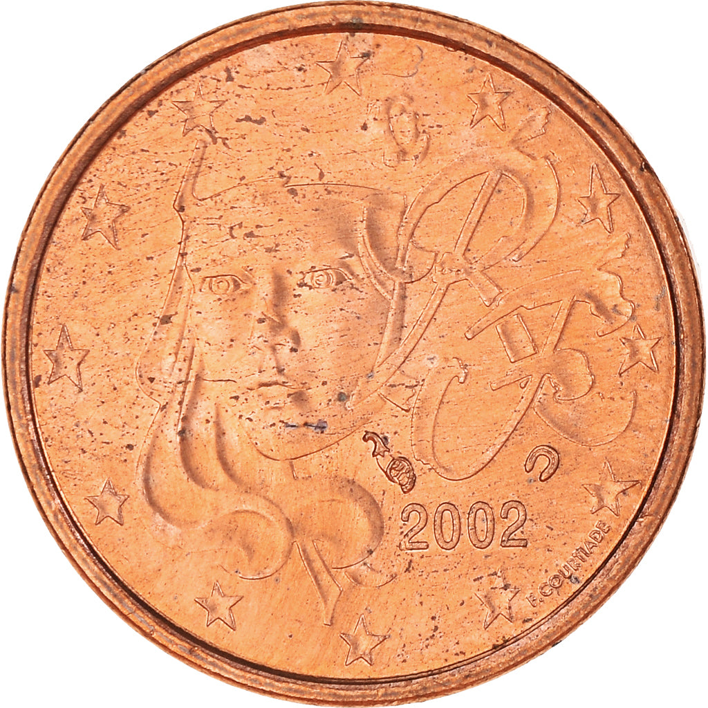 France, Euro Cent, 2002, Paris, BU, MS(65-70), Copper Plated Steel, KM:1282
