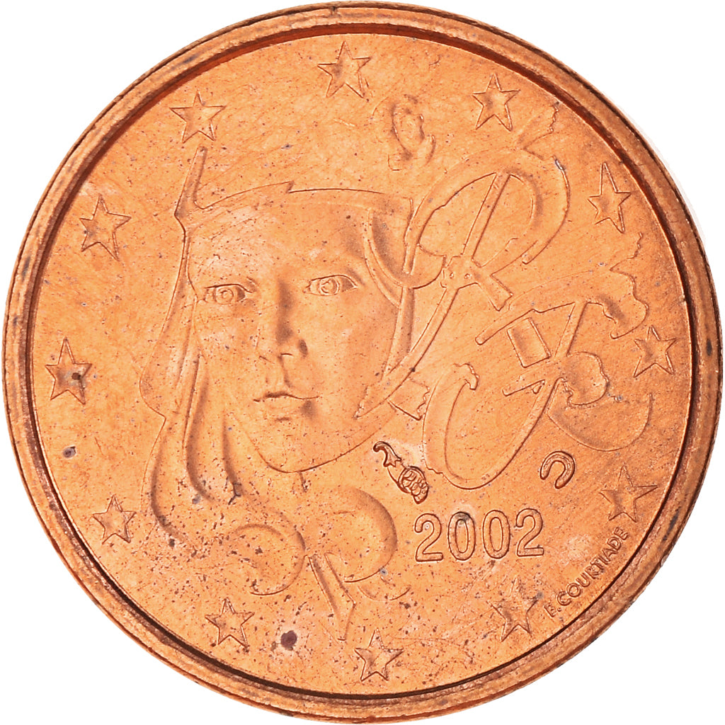 France, Euro Cent, 2002, Paris, BU, FDC, Cuivre plaqué acier, KM:1282