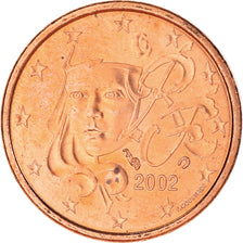 Francia, Euro Cent, 2002, Paris, BU, FDC, Acciaio placcato rame, KM:1282