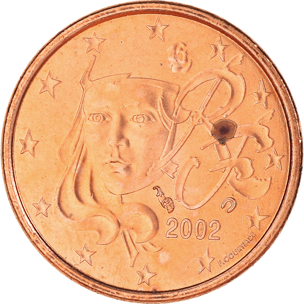 France, Euro Cent, 2002, Paris, BU, MS(64), Copper Plated Steel, KM:1282
