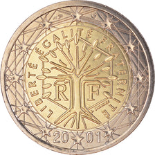 France, 2 Euro, 2001, Paris, BU, MS(65-70), Bi-Metallic, KM:1289