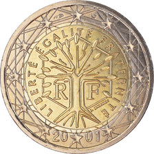 France, 2 Euro, 2001, Paris, BU, MS(65-70), Bi-Metallic, KM:1289