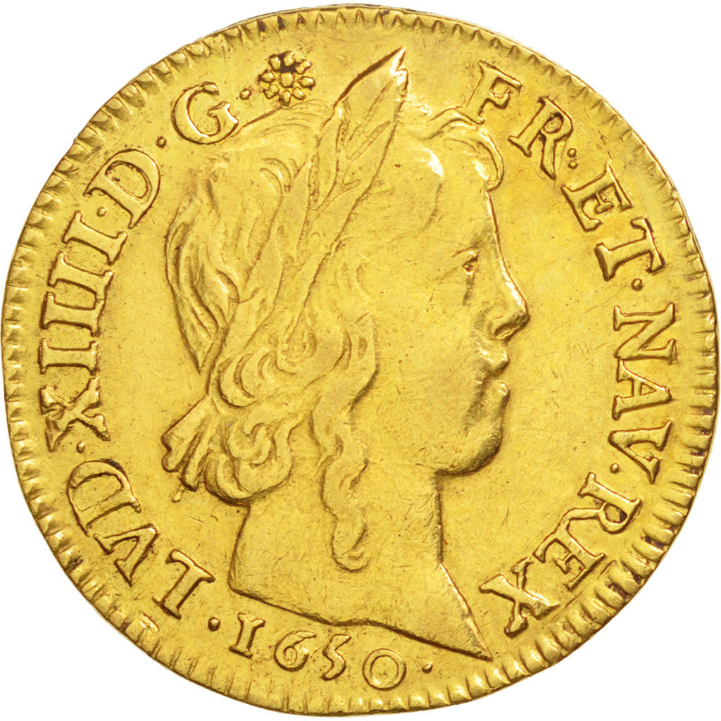 France, Louis XIV, Louis d'or à la mèche longue, 1650, Paris, KM 157.1