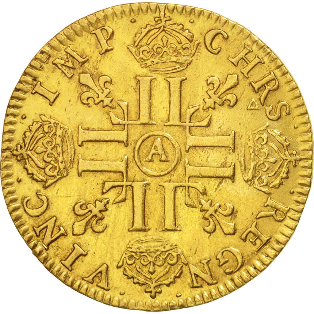 France, Louis XIV, Louis d'or à la mèche longue, 1650, Paris, KM 157.1