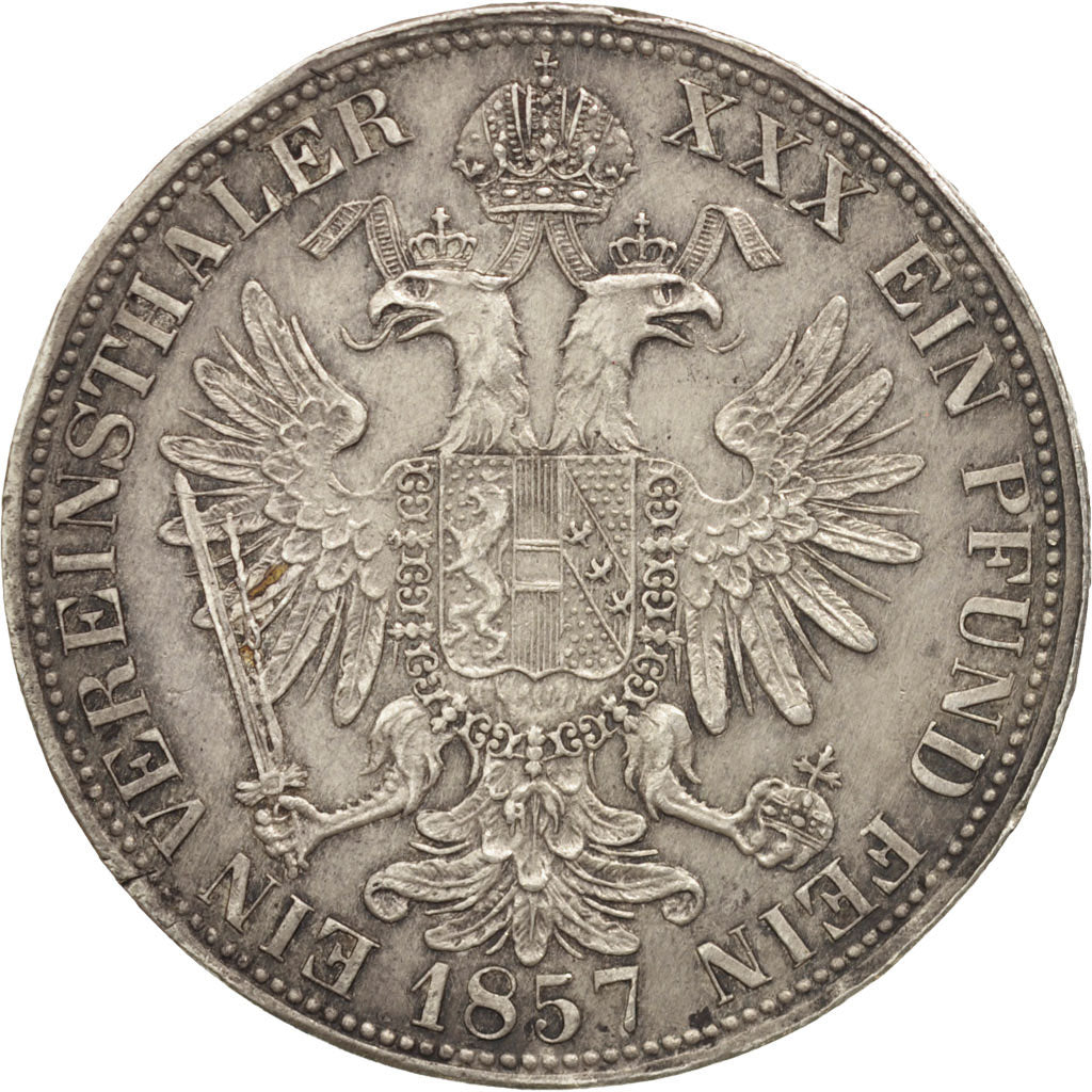 Österreich, Franz Joseph I, Thaler, 1857, Vienna, SS+, Silber, KM:2244