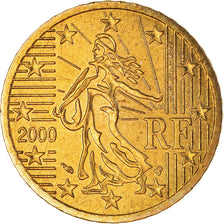 France, 50 Euro Cent, 2000, Paris, BU, MS(65-70), Brass, KM:1287