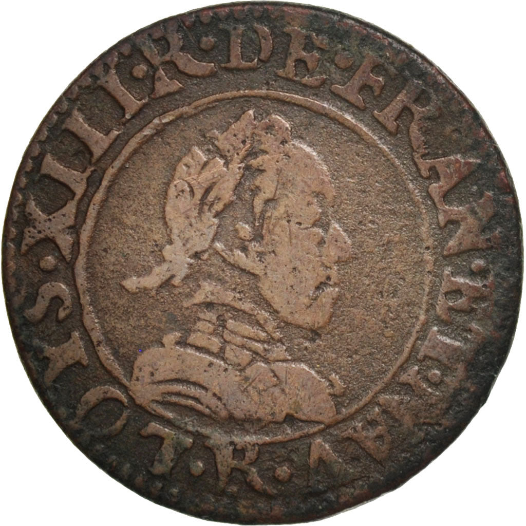Frankreich, Louis XIII, Double tournois, buste enfantin, 1618, KM 43.6, Gadoury5