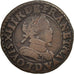 France, Louis XIII, Double tournois, buste enfantin, 1615, Lyon, KM 43.2