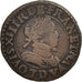 France, Louis XIII, Double tournois, buste enfantin, 1615, Lyon, Gadoury 7