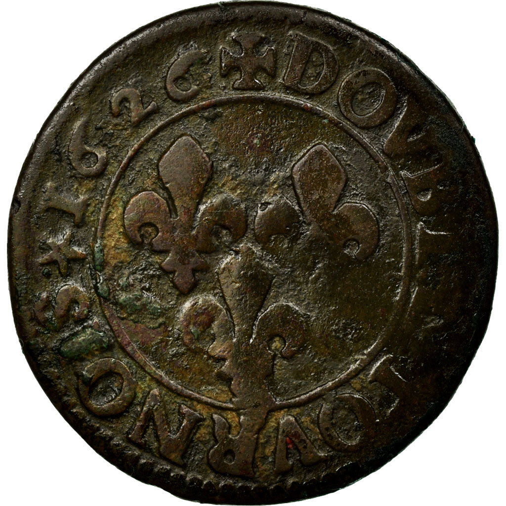 Munten, Frankrijk, Louis XIII, Double tournois, buste juvénile, Double