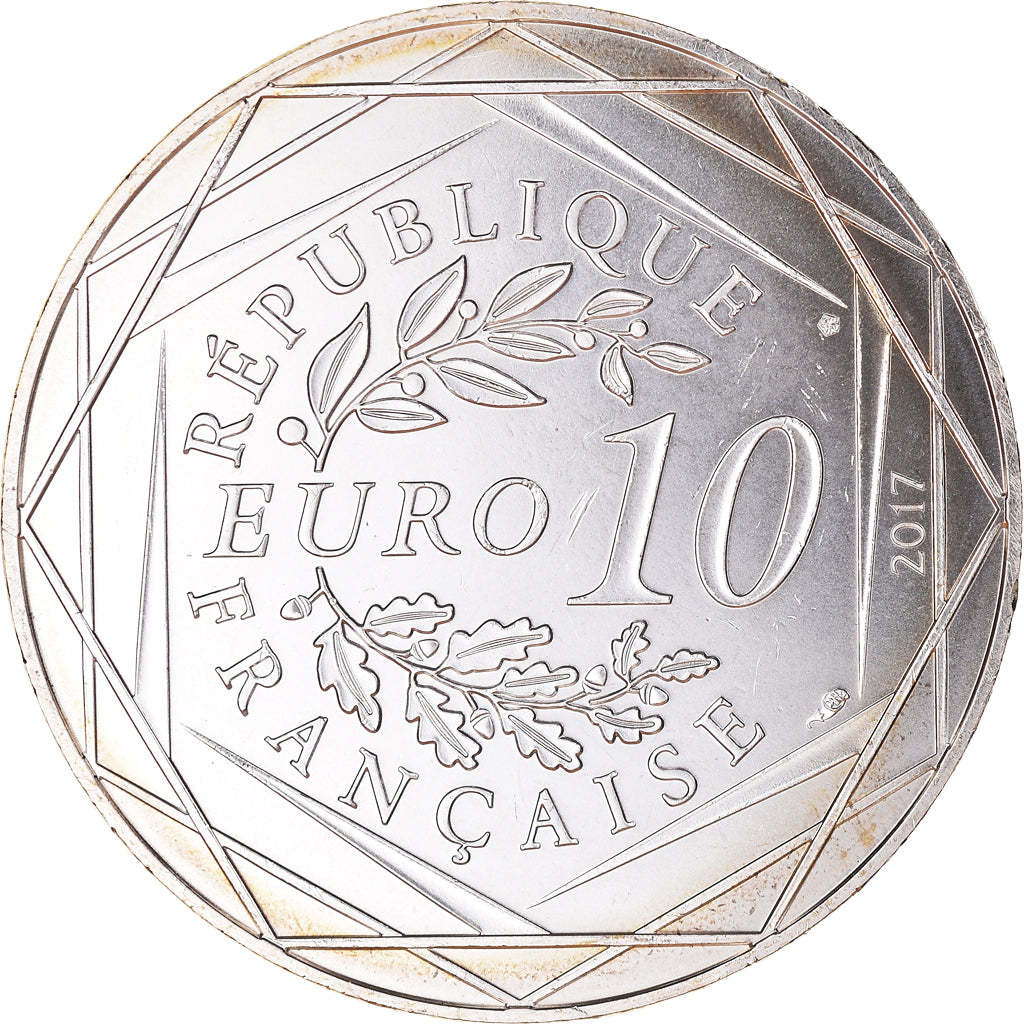 France, 10 Euro, Jean Paul Gaultier, 2017, 1/24, MS(65-70), Silver