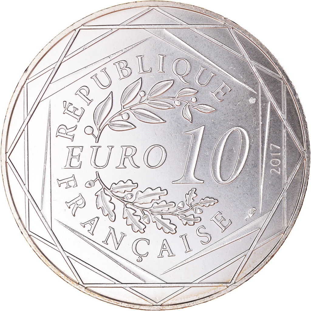 France, 10 Euro, Jean Paul Gaultier, 2017, 9/24, MS(65-70), Silver