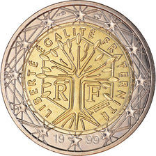 France, 2 Euro, 1999, Paris, BU, MS(65-70), Bi-Metallic, KM:1289