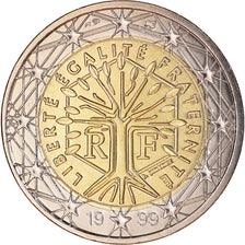 France, 2 Euro, 1999, Paris, BU, MS(65-70), Bi-Metallic, KM:1289