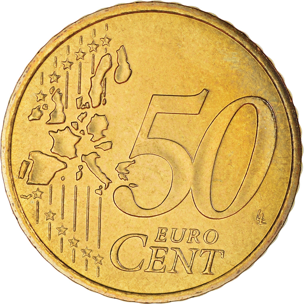 France, 50 Euro Cent, 1999, Paris, BU, MS(65-70), Brass, KM:1287