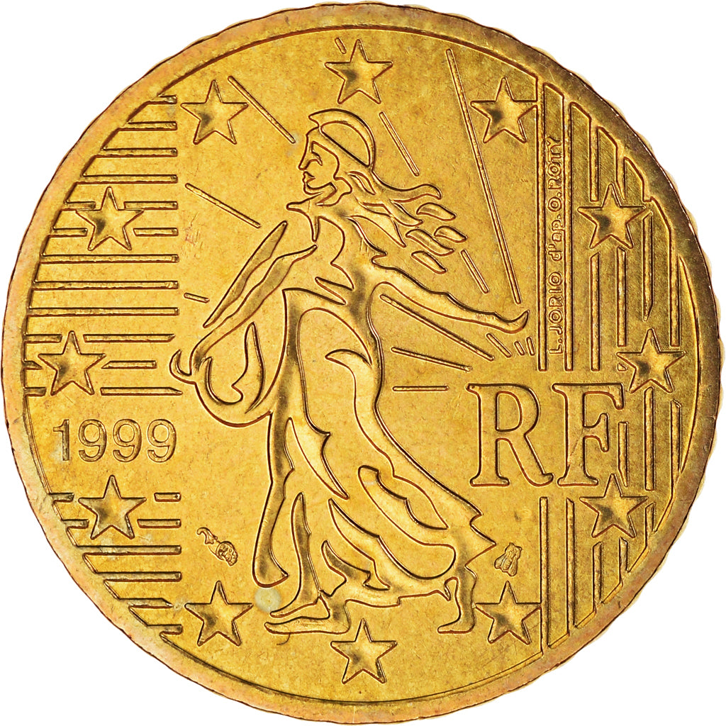 France, 50 Euro Cent, 1999, Paris, BU, MS(65-70), Brass, KM:1287