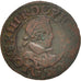 France, Louis XIII, Double tournois, buste enfantin, 1619, Poitiers, KM 43.3