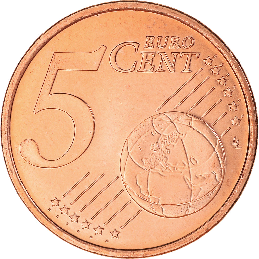 Frankreich, 5 Euro Cent, 1999, Paris, BU, STGL, Copper Plated Steel, KM:1284