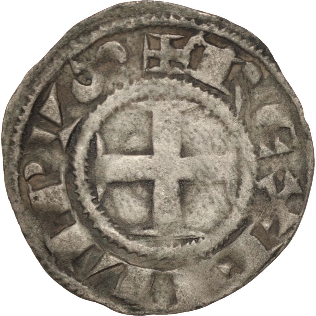 Francia, Philip II (1180-1223), Denarius, Deols, MB+, Argento, Duplessy:178