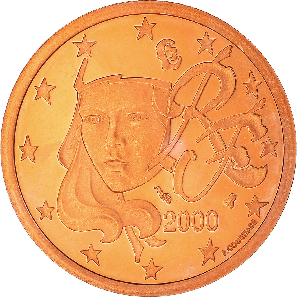 Francia, 5 Euro Cent, 2000, Paris, Proof / BE, FDC, Cobre chapado en acero