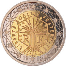 França, 2 Euro, 1999, Paris, Proof / BE, MS(65-70), Bimetálico, KM:1289
