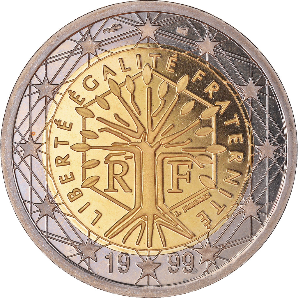 France, 2 Euro, 1999, Paris, Proof / BE, FDC, Bimétallique, KM:1289