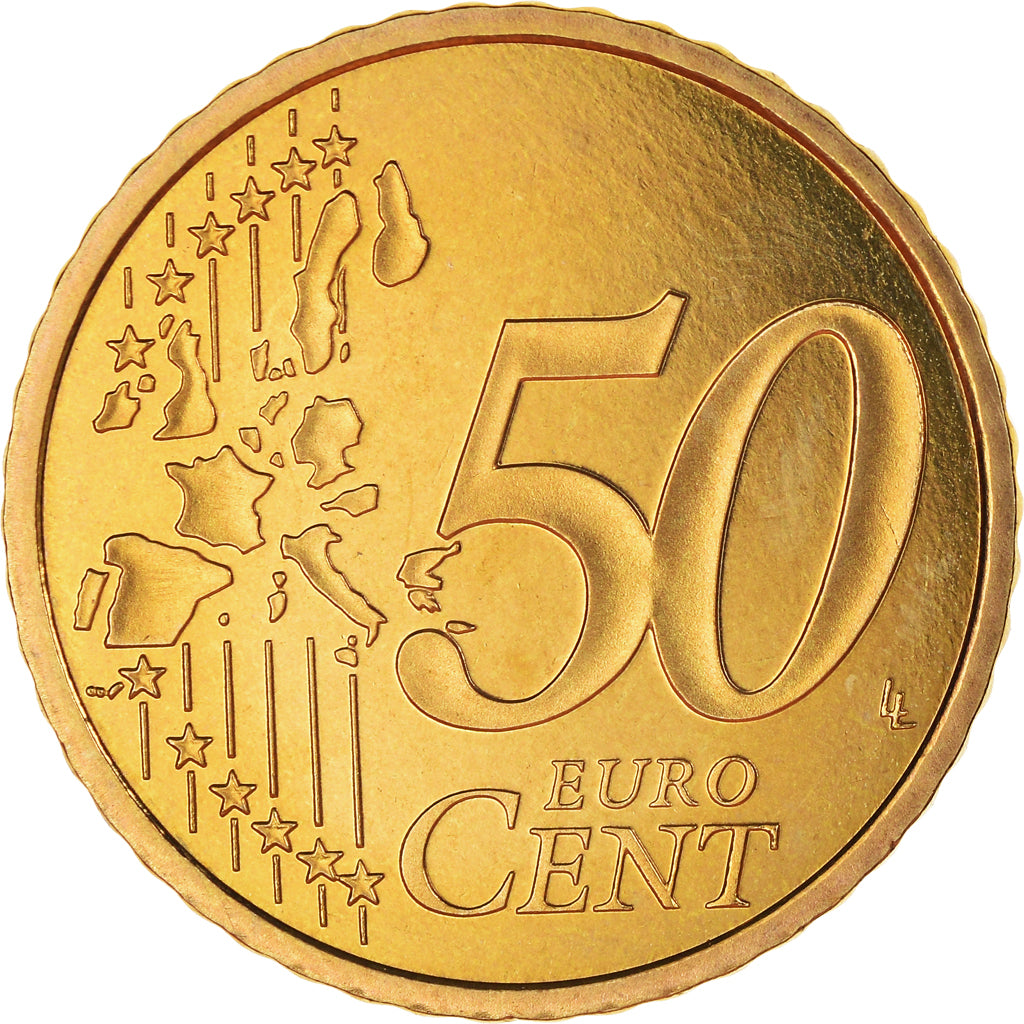 France, 50 Euro Cent, 1999, Paris, Proof / BE, MS(65-70), Brass, KM:1287