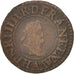 Moneda, Francia, Henri IV, Denier Tournois, 1606, Paris, BC+, Cobre, KM:15