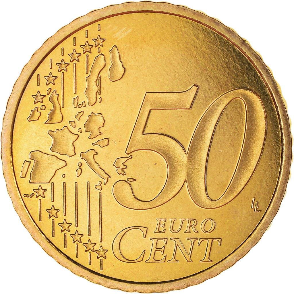 France, 50 Euro Cent, 1999, Paris, Proof / BE, MS(65-70), Brass, KM:1287