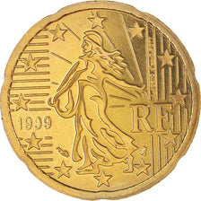 France, 20 Euro Cent, 1999, Paris, Proof / BE, MS(65-70), Brass, Gadoury:5.