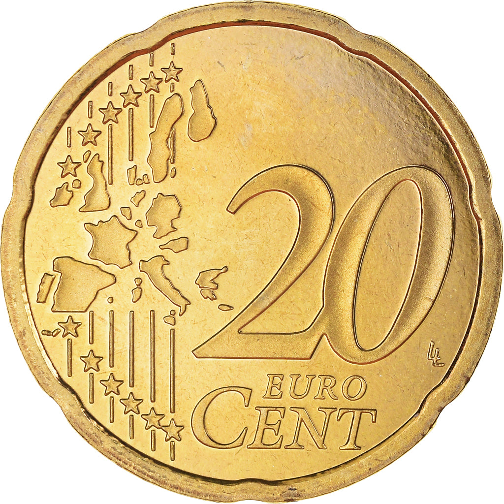 France, 20 Euro Cent, 1999, Paris, Proof / BE, MS(65-70), Brass, Gadoury:5.