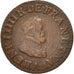 France, Henri IV, Double Tournois, 1605, Paris, VF(20-25), Copper, KM:16.1