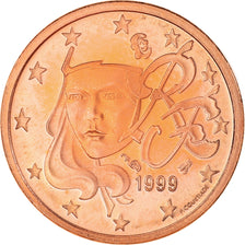 France, Euro Cent, 1999, Paris, Proof / BE, MS(65-70), Copper Plated Steel