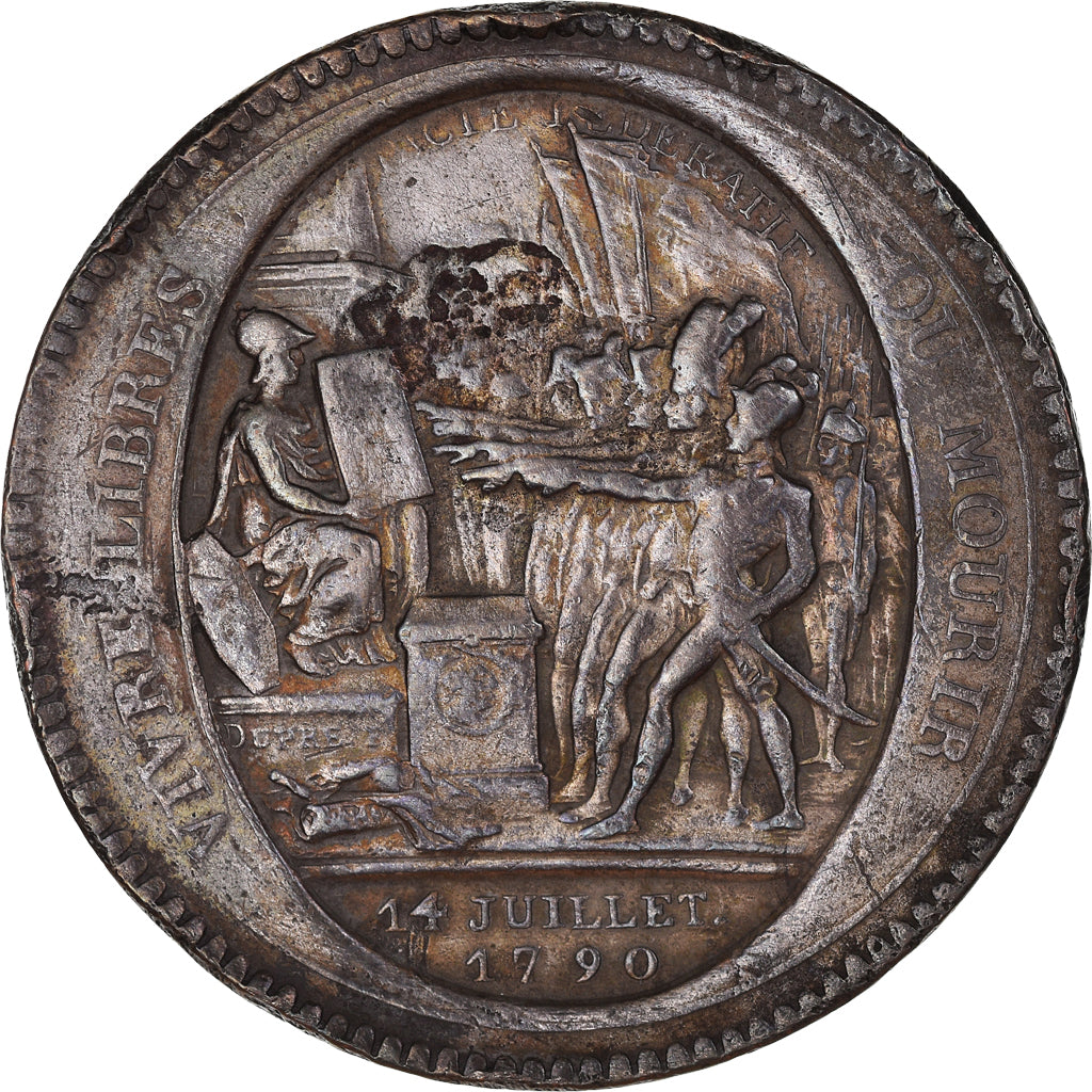 Coin, France, Monneron de 5 Sols, 1792, Birmingham, VF(20-25), Silvered bronze