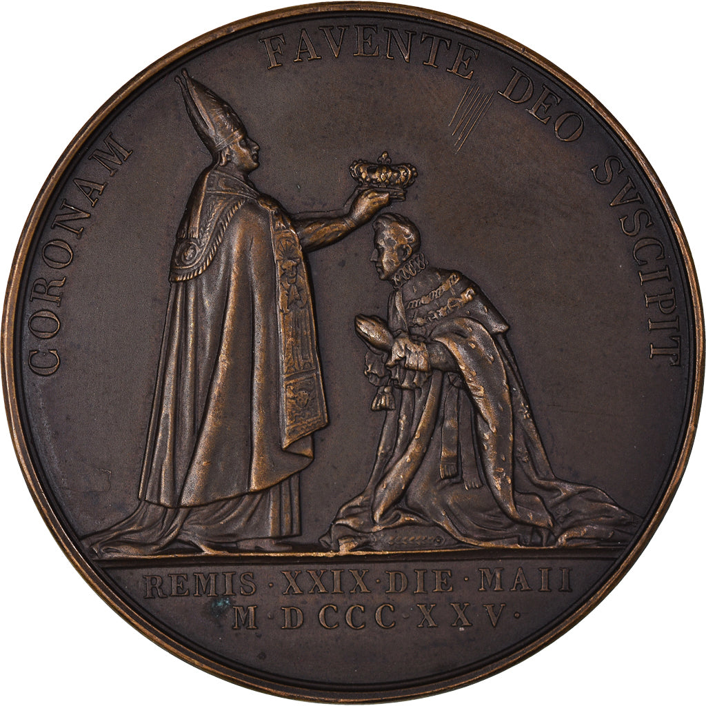Francja, medal, Charles X, Sacre à Reims, Historia, 1825, Gayrard, AU(55-58)