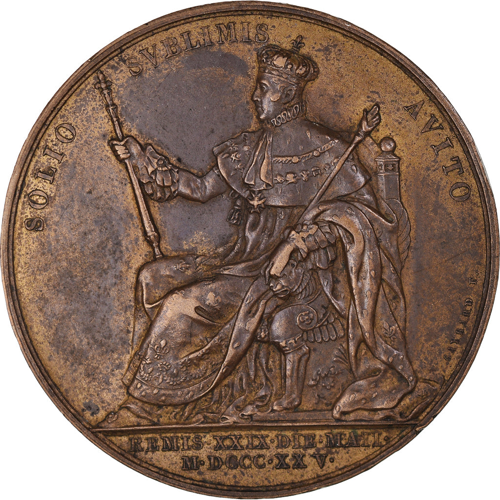 Frankreich, Medaille, Charles X, Sacre à Reims, History, 1825, Gayrard, SS+
