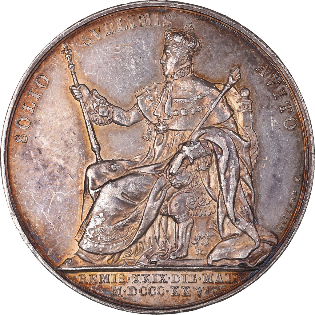 Francia, medalla, Royal, Charles X, Sacre à Reims, History, 1825, Gayrard