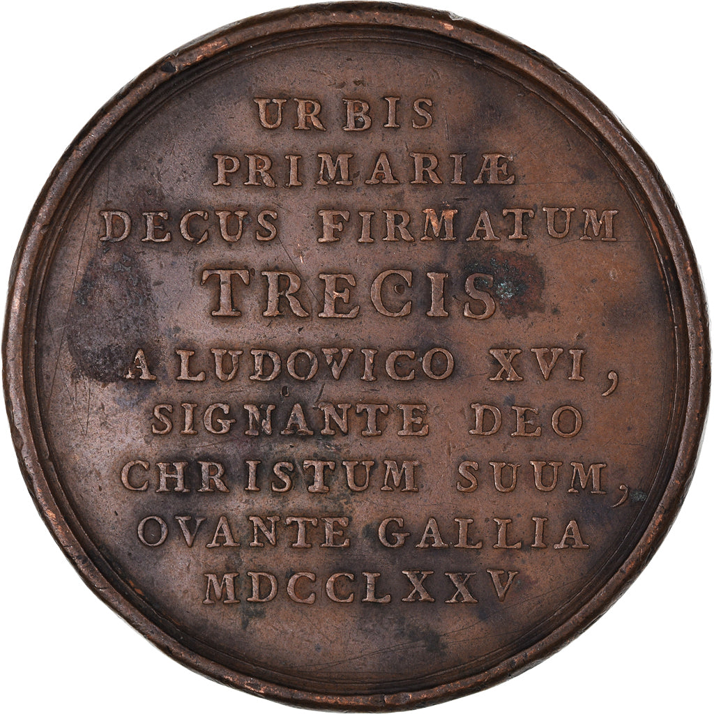 France, Médaille, Louis XVI, sacre à Reims le 11 juin 1775, vœux de la ville